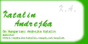 katalin andrejka business card